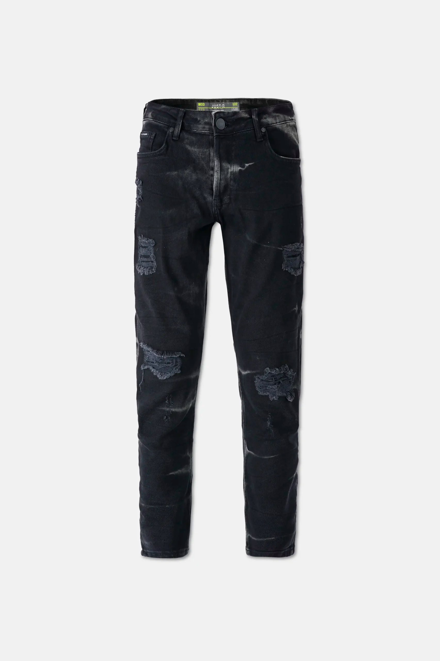 ČRNE TAPERED FIT KAVBOJKE JSTR Z DIM POSLIKAVO