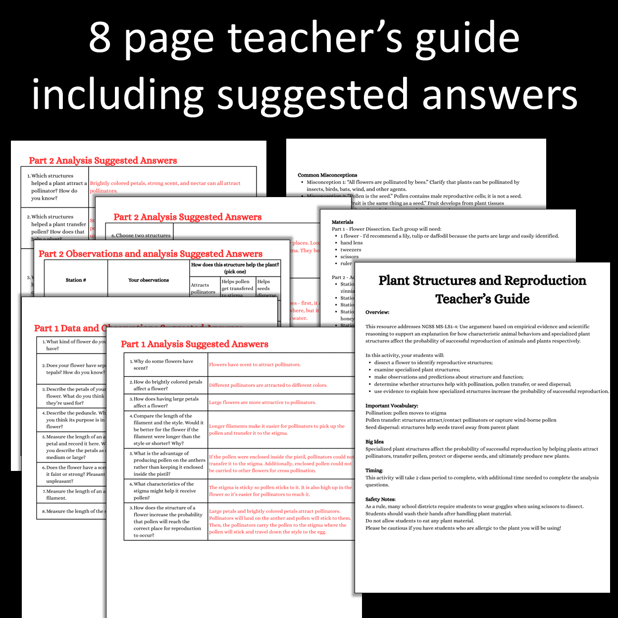 Plant Adaptations Hands On Activities for Middle School Science