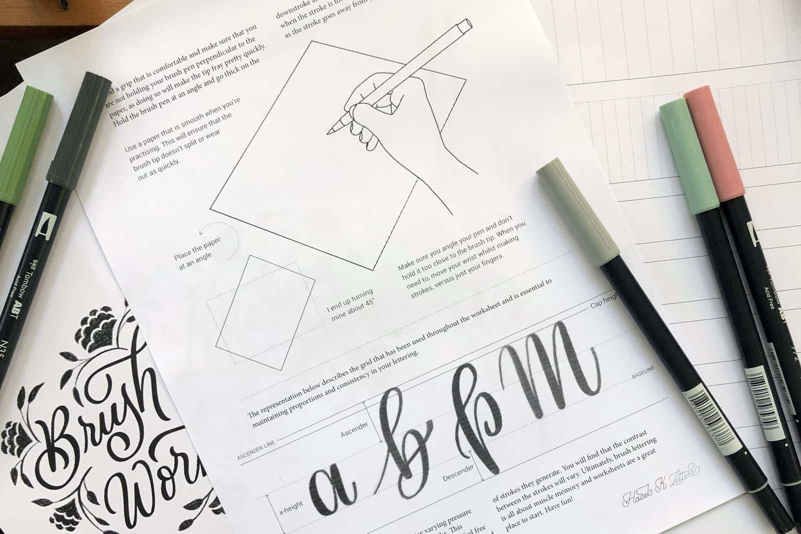 Bullet journal lettering worksheet make your journal look pretty!