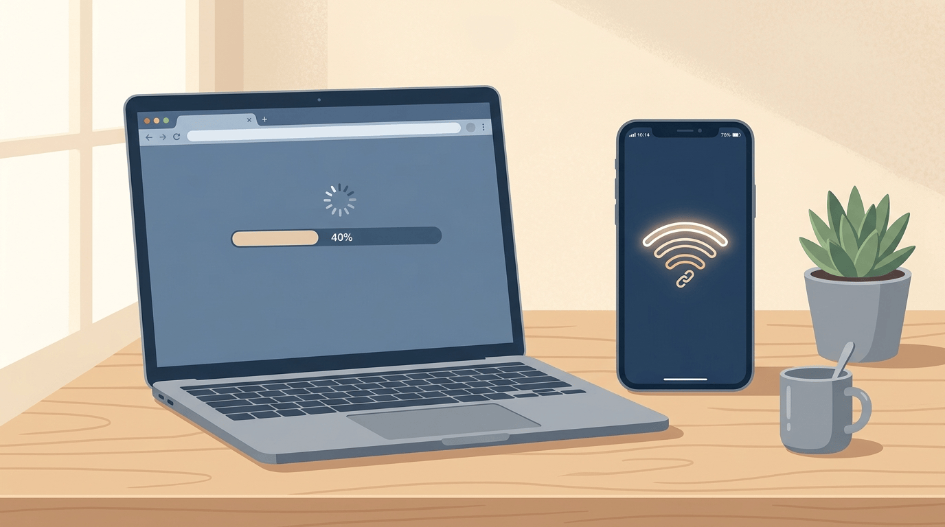 Laptop stalled while connected to a T-Mobile phone hotspot