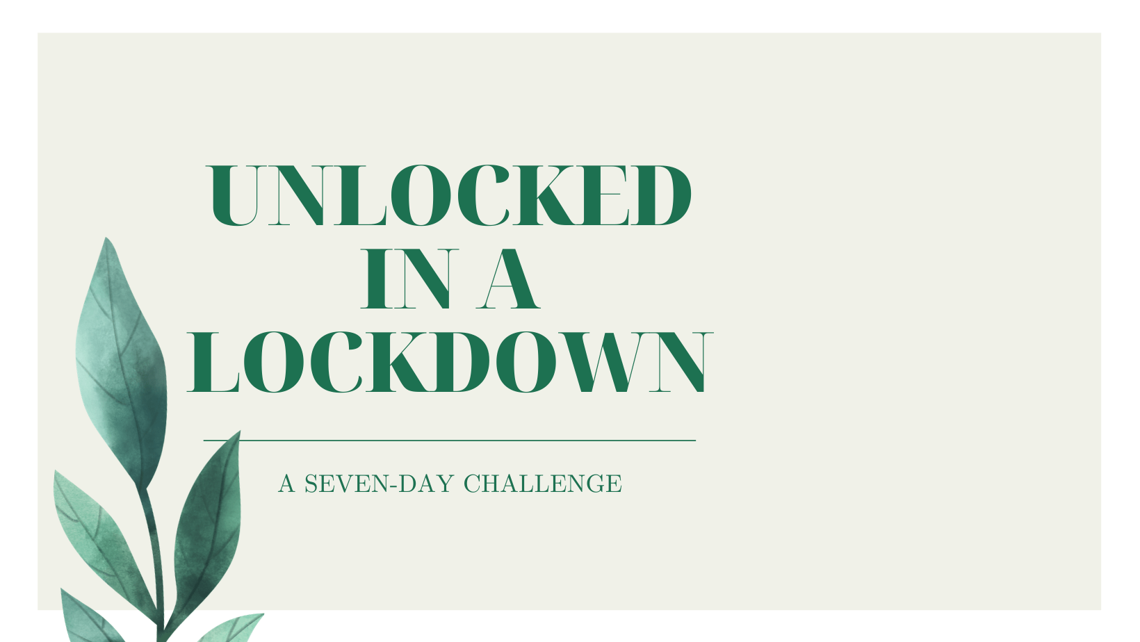 Unlocked in a Lockdown - Investigative Selfism