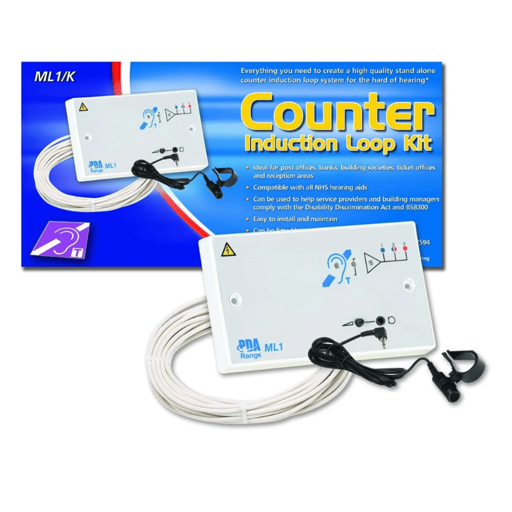 Front-facing shot of a Counter Hearing Loop System