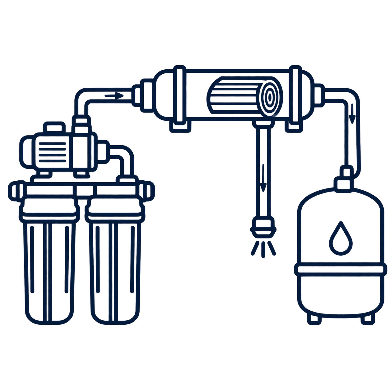 Image of water filtration against a blended cold and warm background.