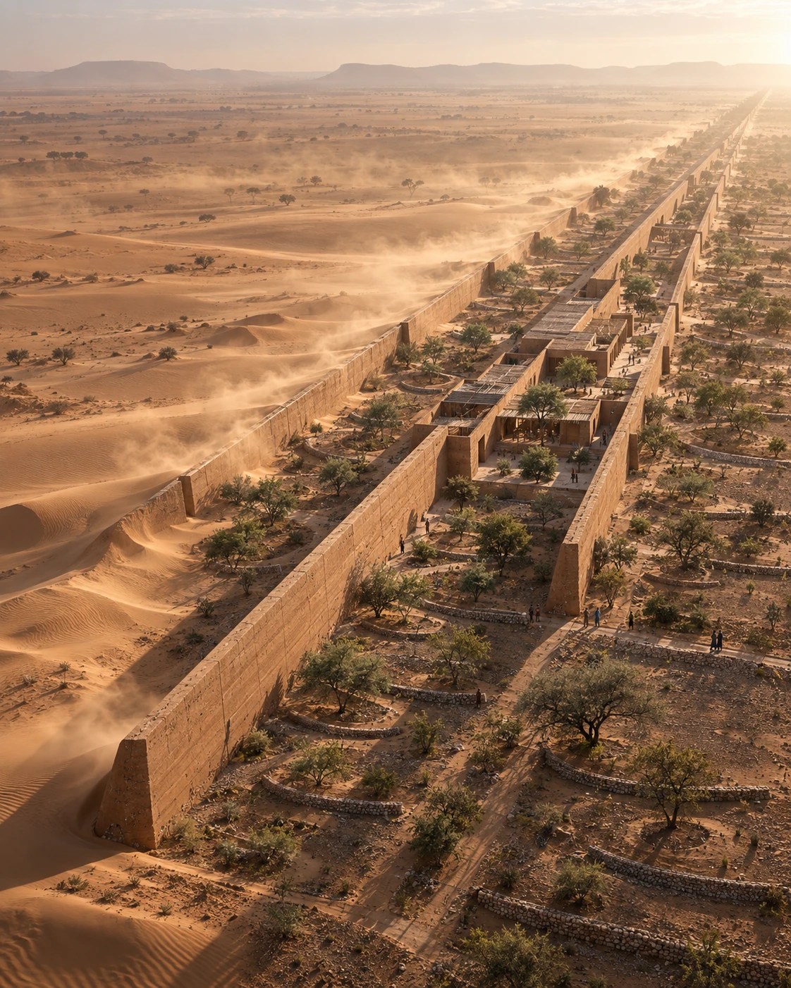 The First Shadow · Great Green Wall, visualización arquitectónica de JVA Renders
