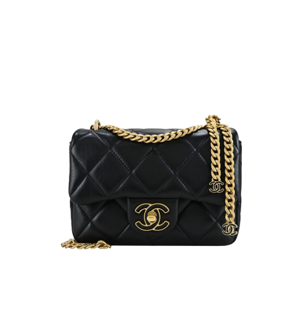 샤넬 CC로고 애나멜 플랩백 미니(블랙/골드/램스킨)