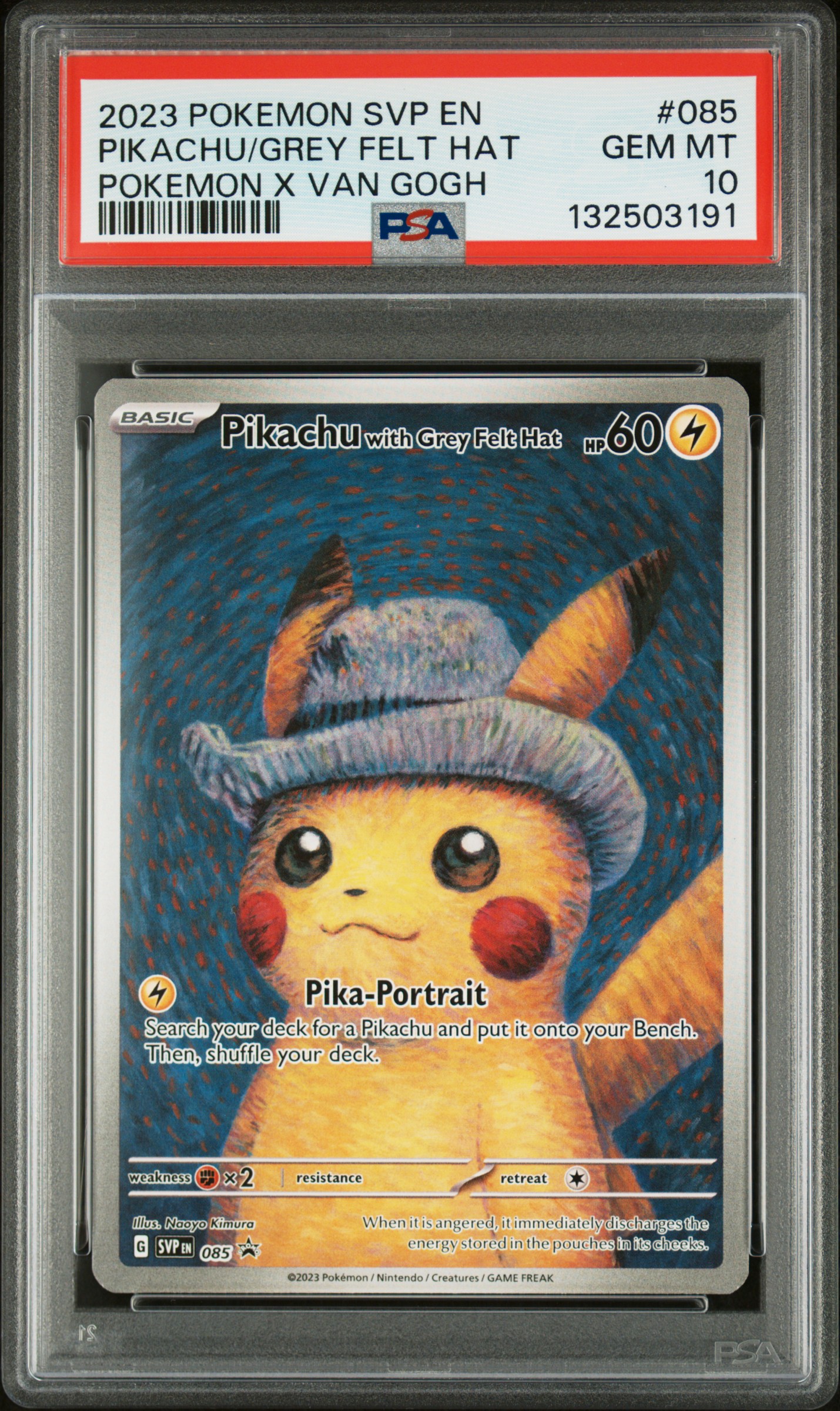 PSA 10] Pokemon Card “Pikachu with Grey Felt Hat” SVP-EN085