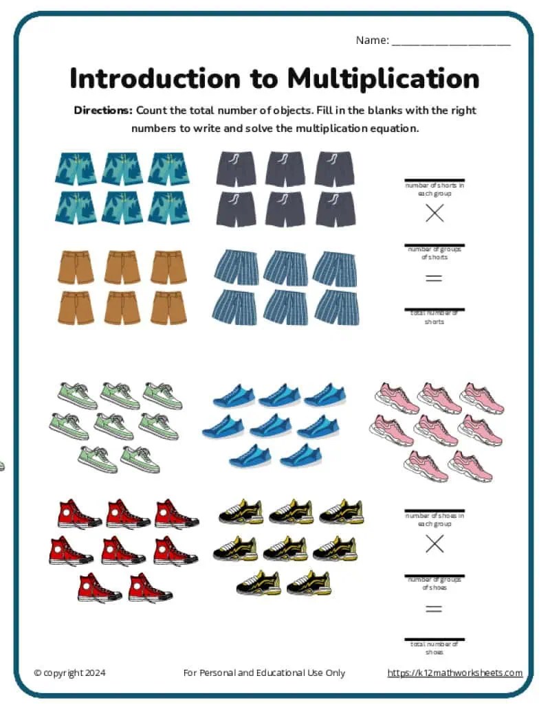 2nd grade multiplication worksheets