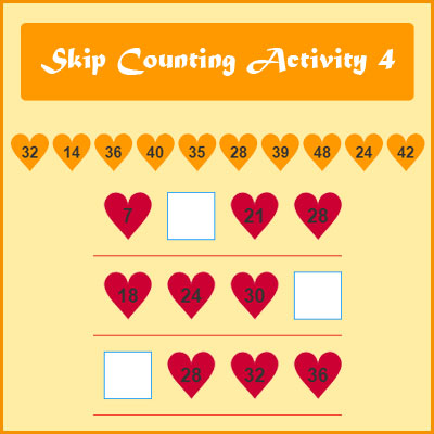 skip counting activity 4 number patterns activities
