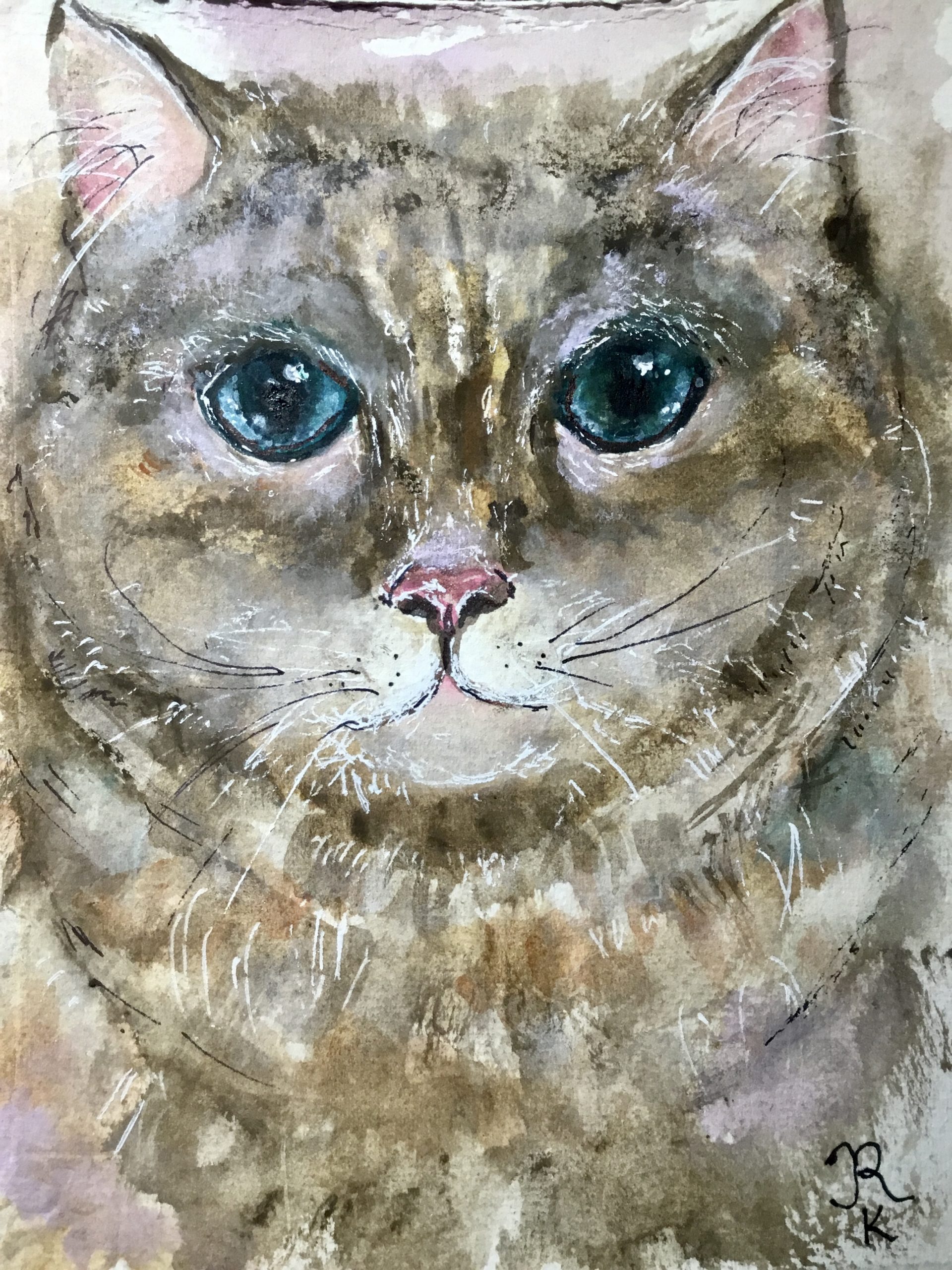 Cat watercolor art