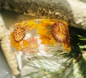 Sunflowers bracelet,resin bangle ,women jewellery 