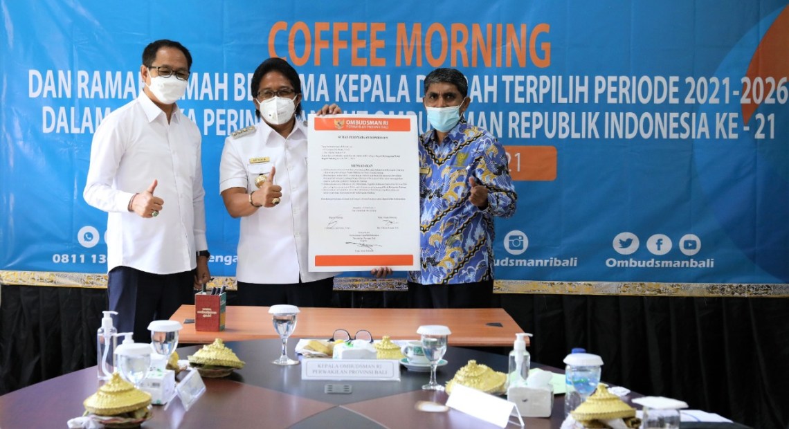Hadiri Coffee Morning dan Ramah Tamah Serangkaian HUT ke 21 Ombudsman RI, Bupati Giri Prasta Paparkan Pelayanan Prima di Kabupaten Badung