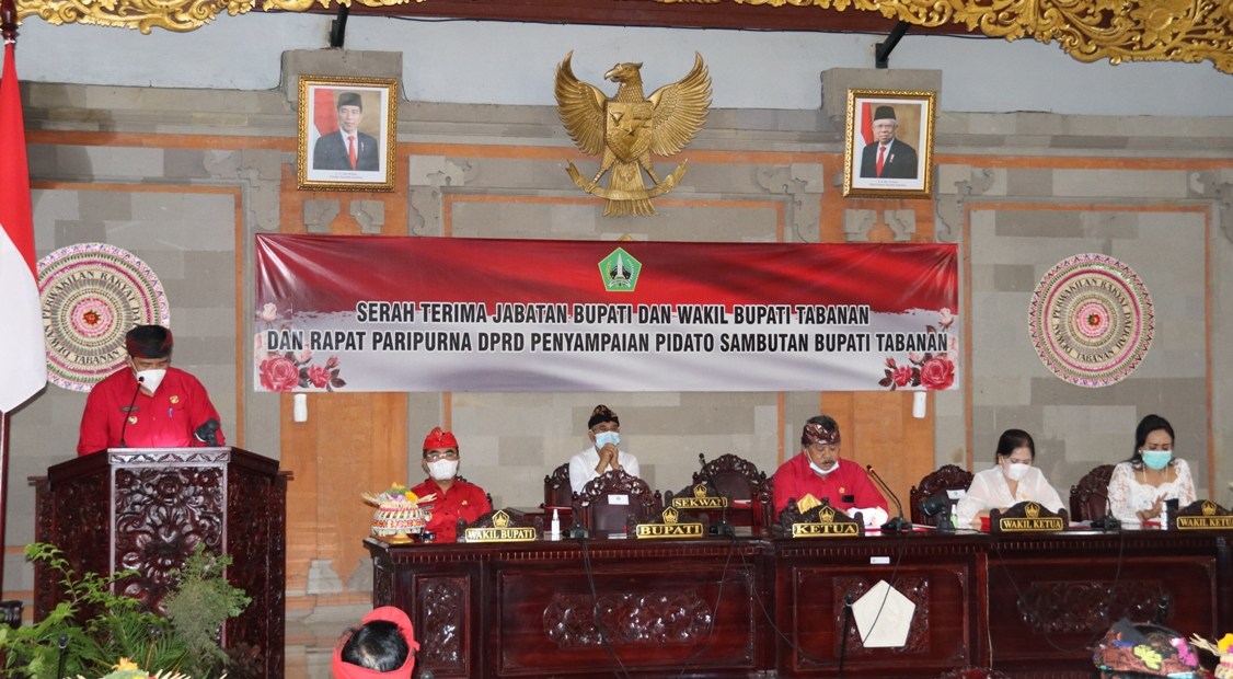 Bupati Sanjaya Sampaikan Pidato Perdana di Depan Sidang Paripurna DPRD Tabanan
