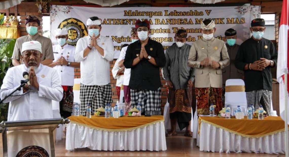 Hadiri Lokasabha V Pratisentana Bendesa Manik Mas, Bupati Sanjaya Tekankan Jaga Persatuan dan Kesatuan