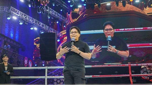 Bupati Giri Prasta saat memberikan sambutan dalam acara Holywing Sport Show (HSS) series 3 bertempat di Atlas Sport Club Pantai Berawa Tibubeneng, Minggu (10/9)-kabarbalihits
