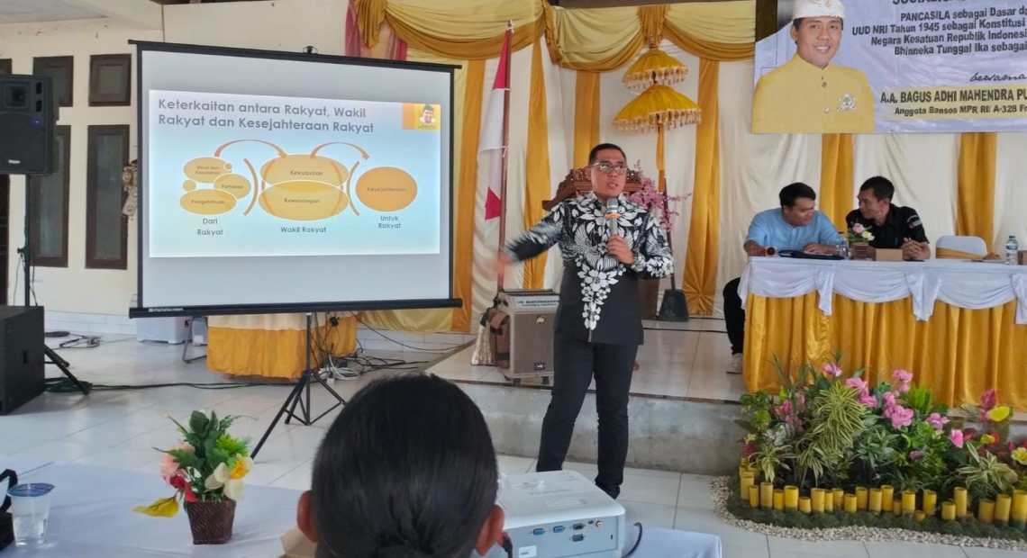 Sosialisasi Empat Pilar MPR RI Adhi Mahendra Putra Ajak Masyarakat Jadi "Agen" Kebangkitan Pancasila-kabarbalihits