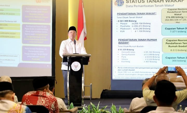 Menteri Nusron Targetkan 95% Tanah Wakaf Bersertifikat pada 2028-kabarbalihits