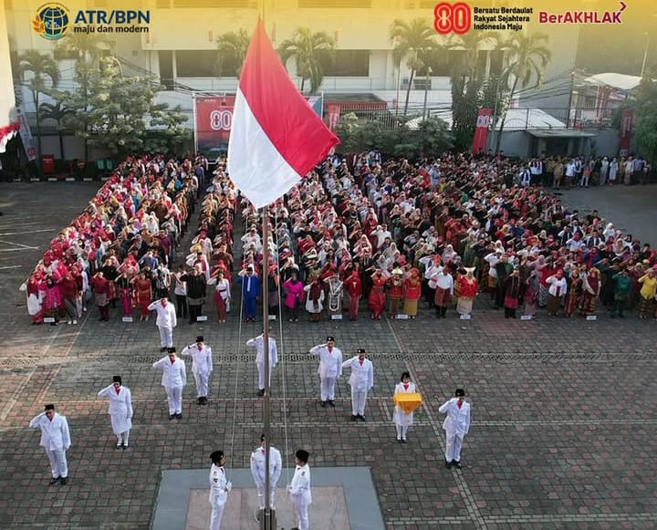 Kementerian ATR/BPN Gelar Upacara Peringatan HUT ke-80 RI