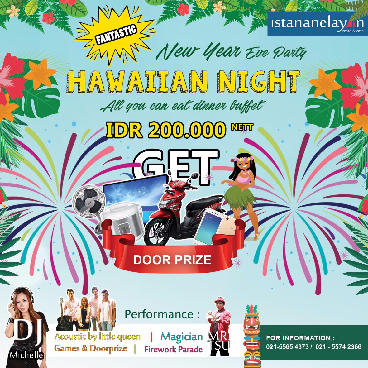 Hawaiian Night Party Istana Nelayan Resto Cafe Kabar Tangsel