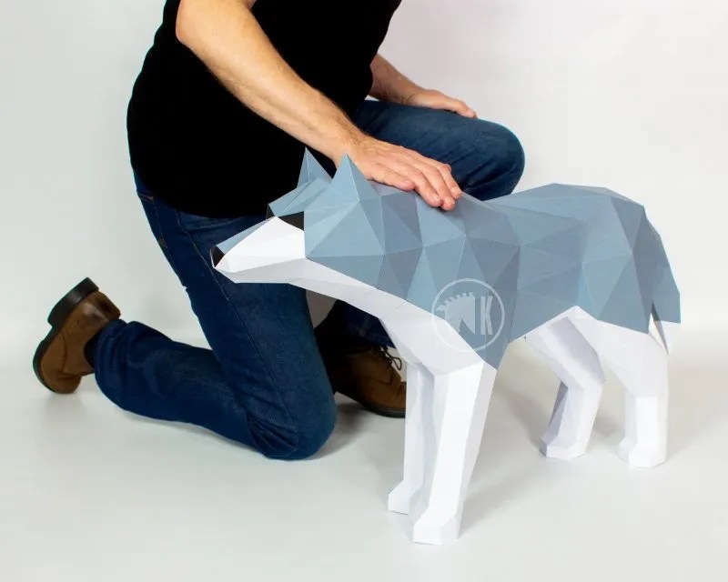 This listing includes the '3d wolf mandala by harbor. Wolf On The Moon Papercraft 3d Svg Dxf Pdf Diy Low Poly Paper Crafts Decor Model Template Paper Party Kids Craft Supplies Tools Vadel Com