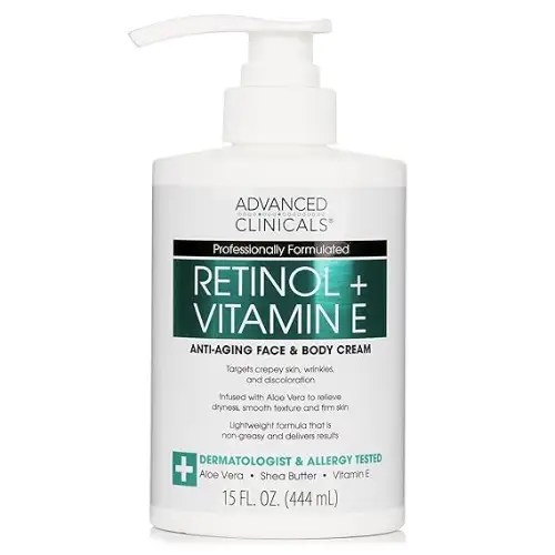 Advanced Clinicals Retinol + Vitamin E cream 444ml