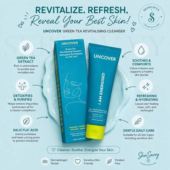Uncover Green Tea Revitalising Cleanser 120ml