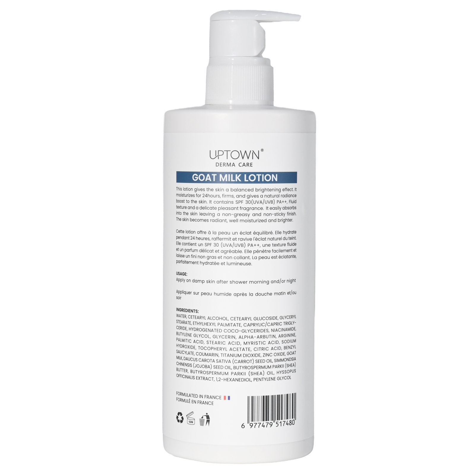 Uptown Derma Care Goat Milk Lotion (Natural Radiance Boost) 500ml