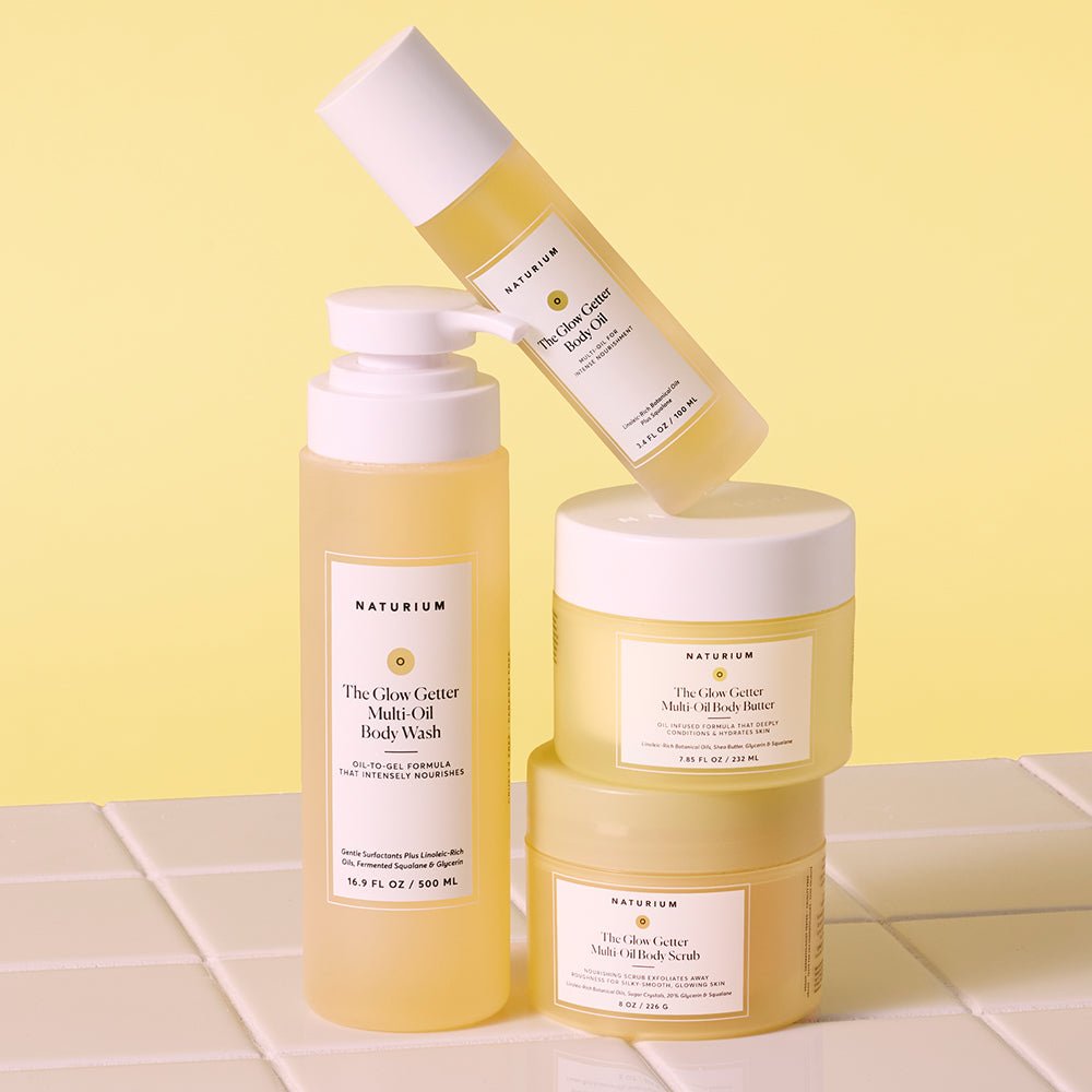Naturium The Glow Getter Set (500ml Wash + 100ml Oil + 232ml Butter + 226g Scrub)