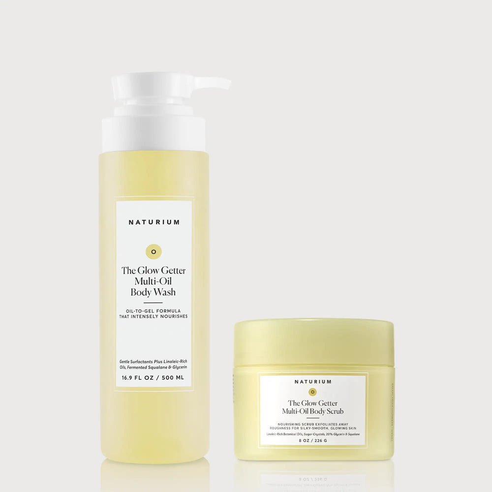 Naturium Glow Getter Shower Combo (500ml Wash + 226g Scrub)