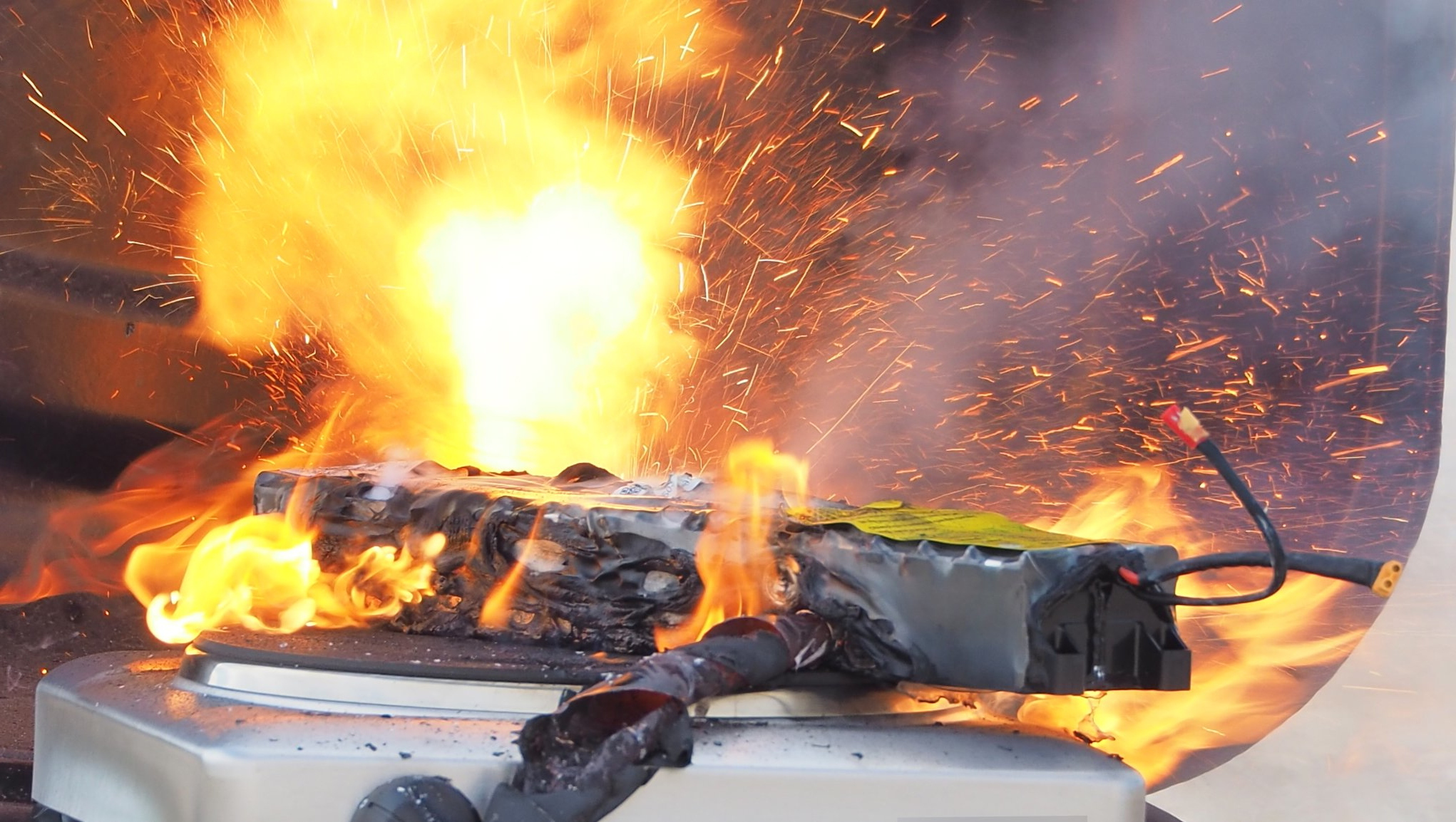 The careful use and maintenance of large Agricultural Drone Batteries - Fires are no normal but could happen.  Charge your batteries under controlled conditions.