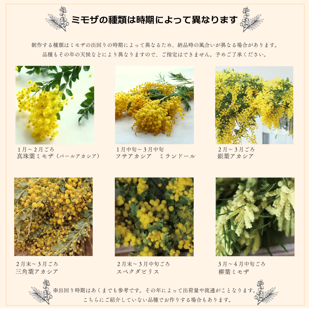 2月のLesson 【予約販売】ミモザリース パールアカシア 2026 2月中旬