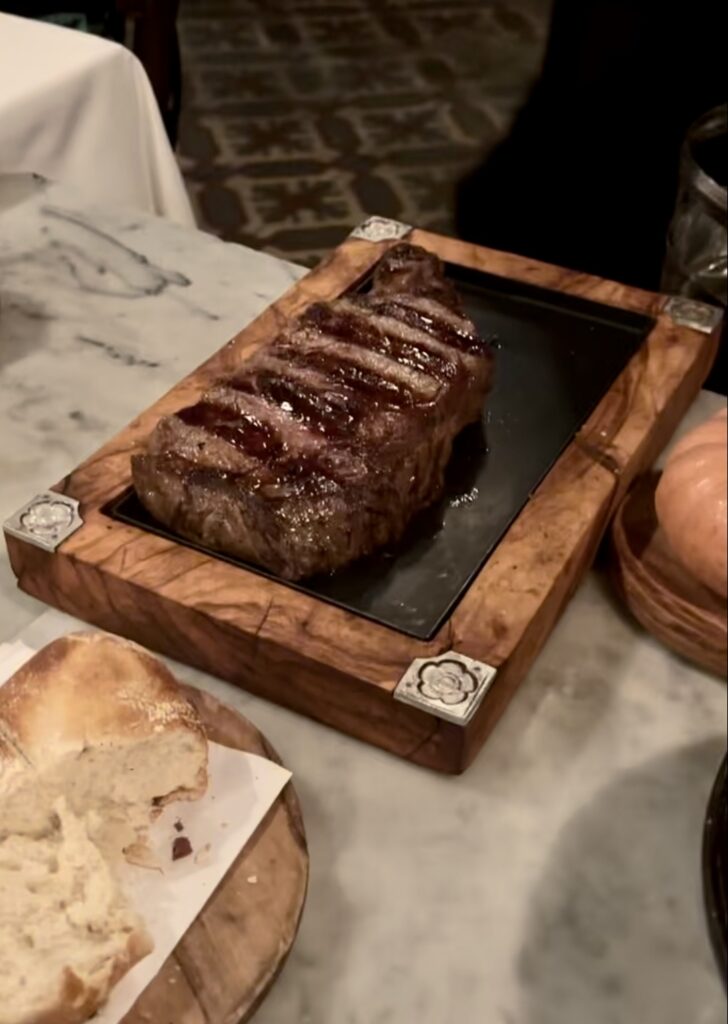 From the Menu: Prime Rib Steak on a serving plate at Parrilla Don Julio Buenos Aires.