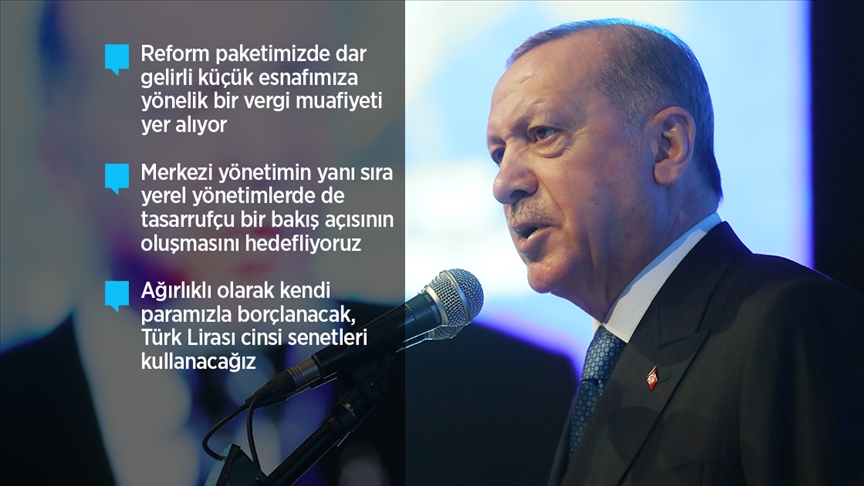CANLI- Cumhurbaşkanı Erdoğan: İthal girdi kullanımını azaltmış, yerli ve milli bir ekonomi hedefliyoruz