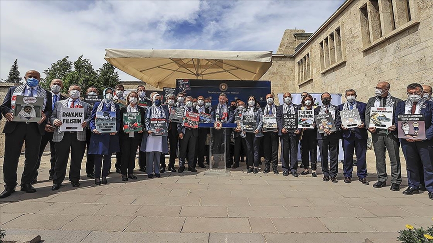 AK Parti milletvekillerinden Meclis’te Filistin’e destek açıklaması: Filistin’i yalnız bırakmamız mümkün değil