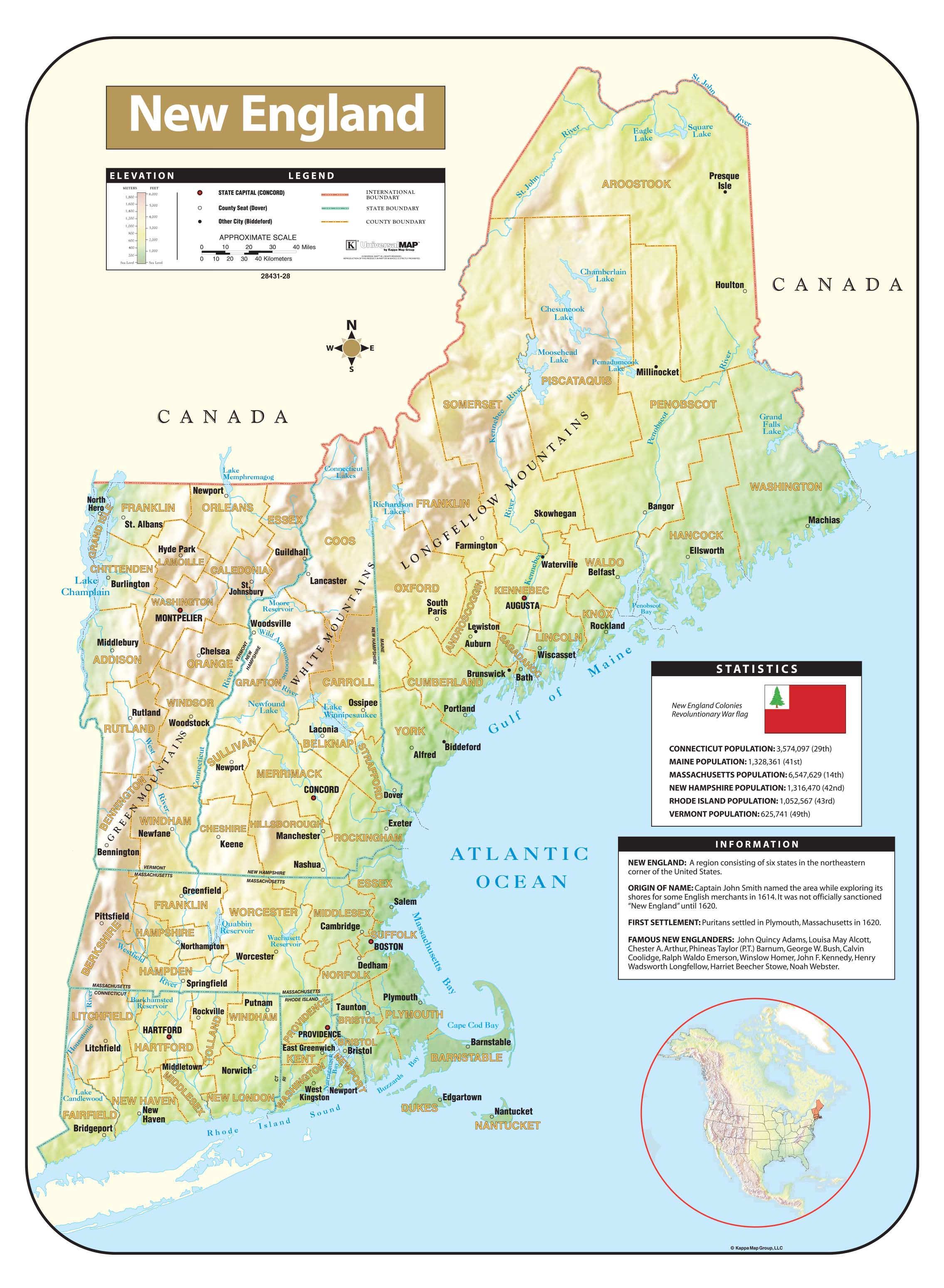 Map Of New England States Usa Printable New England States Map Map Of 2843128 