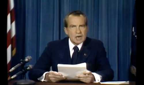 A recent notorious deepfake is one of Richard Nixon delivering a speech he never made. The Nixon deepfake in question. © In The Event of Moon Disaster/YouTube