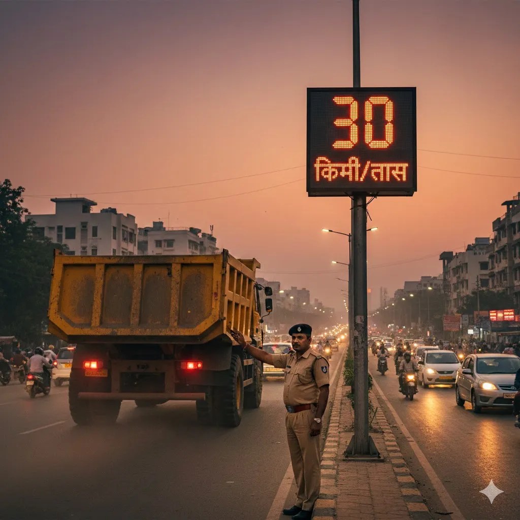 PCMC Traffic Shock: Heavy Vehicles Slashed to 30 kmph Speed Limit! पिंपरी-चिंचवडमध्ये 'स्पीड ब्रेक': जड वाहनांसाठी वेगमर्यादा थेट ३० किमी/तास!