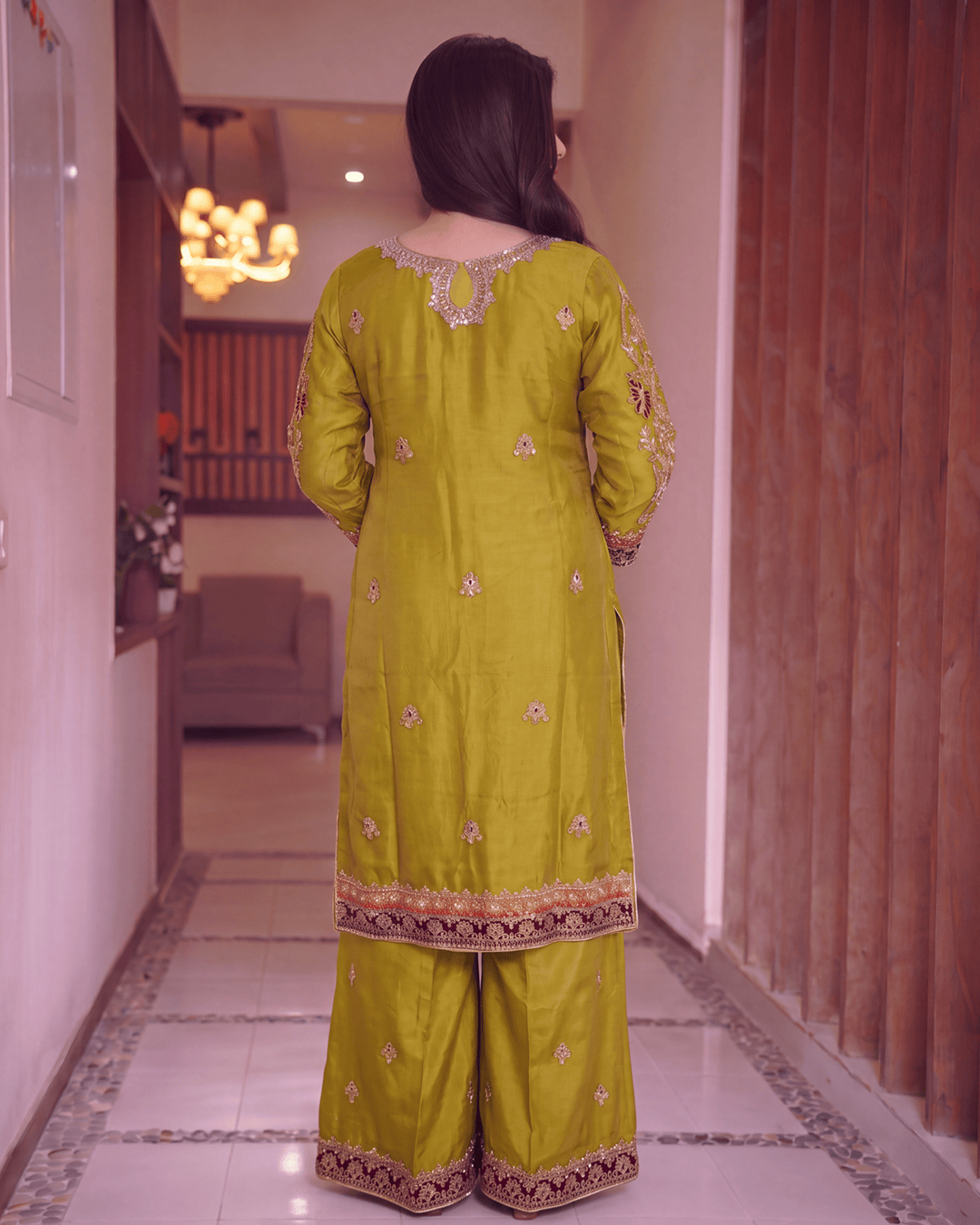 Sheesha Silk Embroidered 3 piece Dress