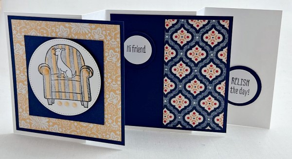 Dog card with Sit Stay Relax stamp set