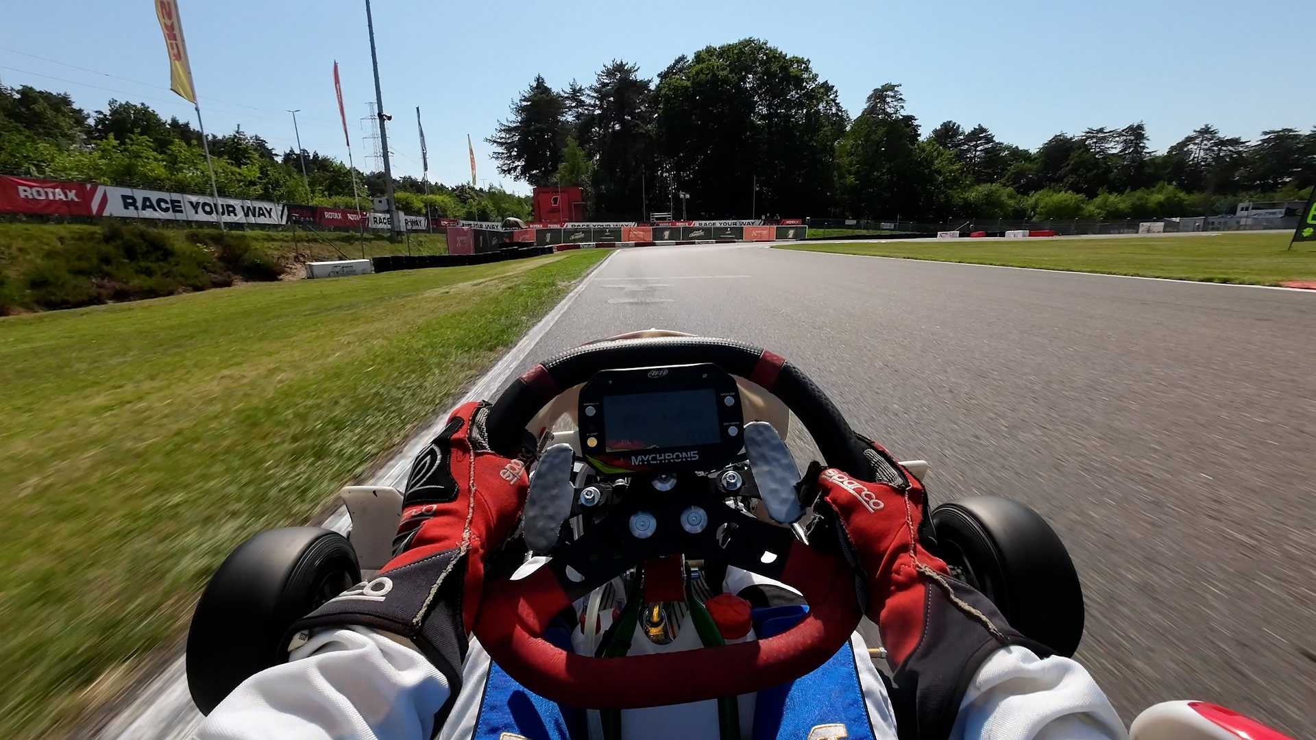 Kart driver alone on track without another driver as a reference