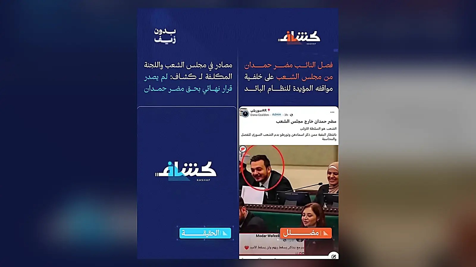 لا صحة لصدور قرار بفصل النائب مضر حمدان من مجلس الشعب