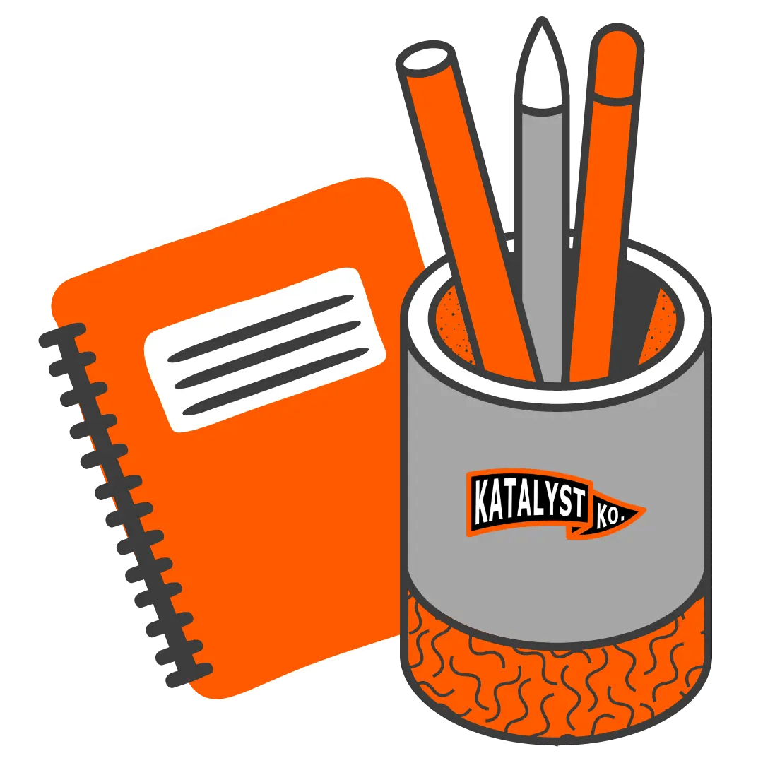 Custom promotional products like pens and journals, for the office, teams, gifts, and trade shows