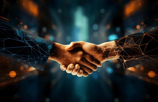 A handshake between two business associates