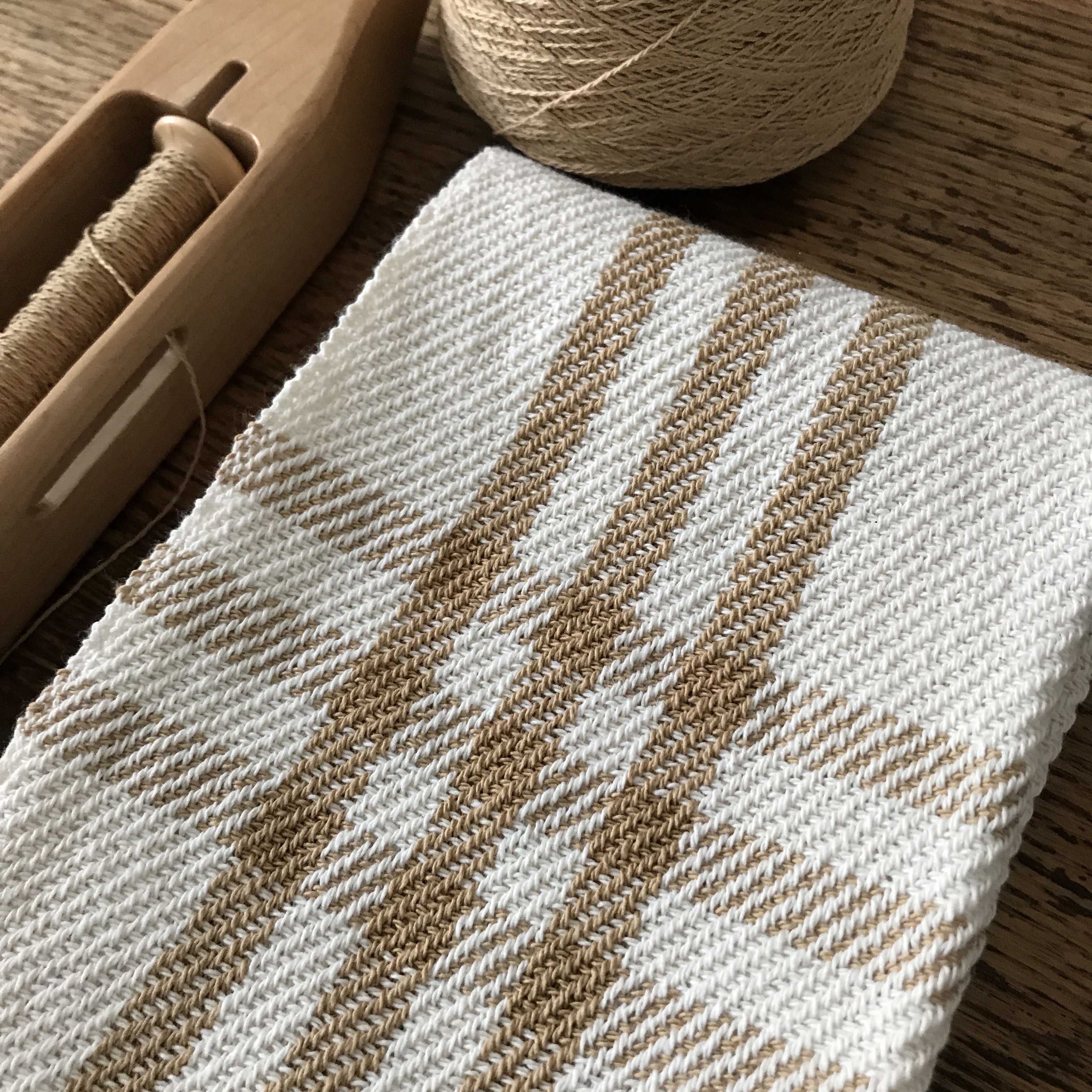 Beige nine patch towel