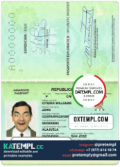 generate Costa Rica diplomatic passport in PSD format