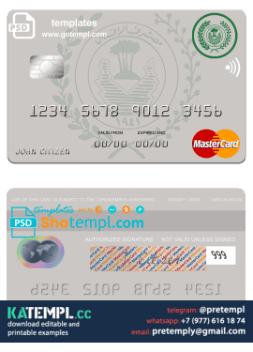 generate Iraq Rafidain bank mastercard card in PSD format, version 2