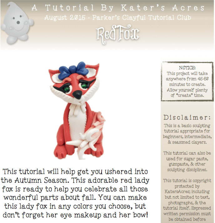 DIY Polymer Clay Fox Tutorial Instant Download PDF