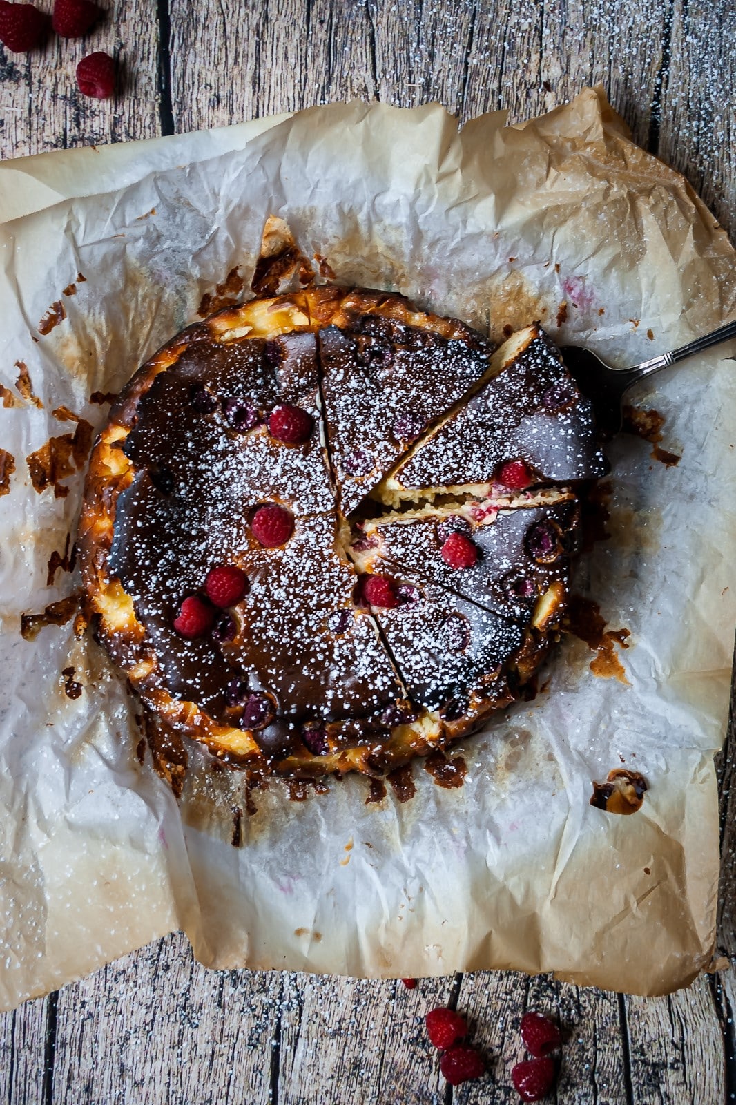 My burnt Basque cheesecake with raspberries - Kate the baker