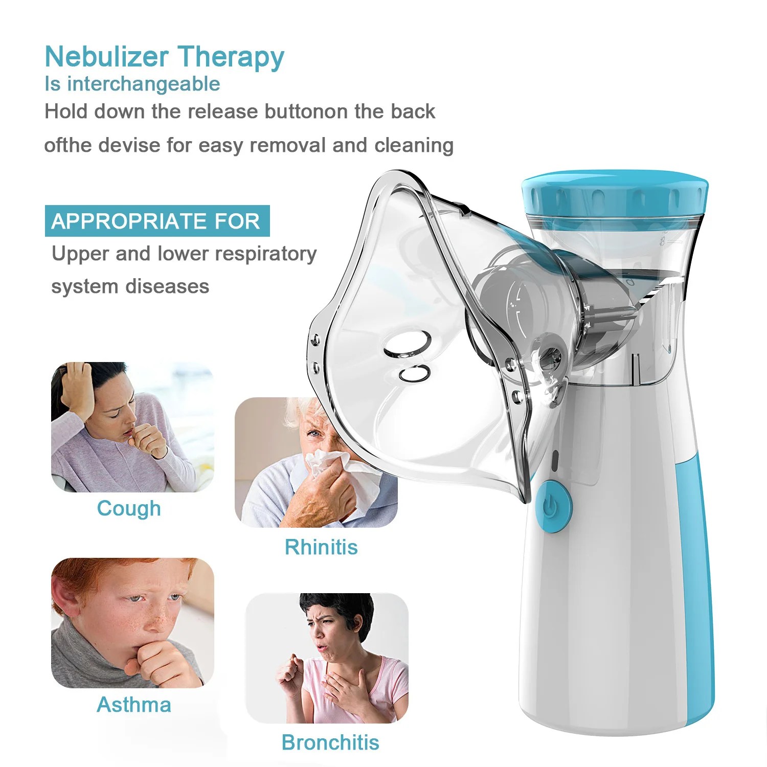 Handheld portable Inhale Nebulizer Mesh Atomizer silent Inhaler Nebuliser Inhalator kids adult Nebulizador USB
