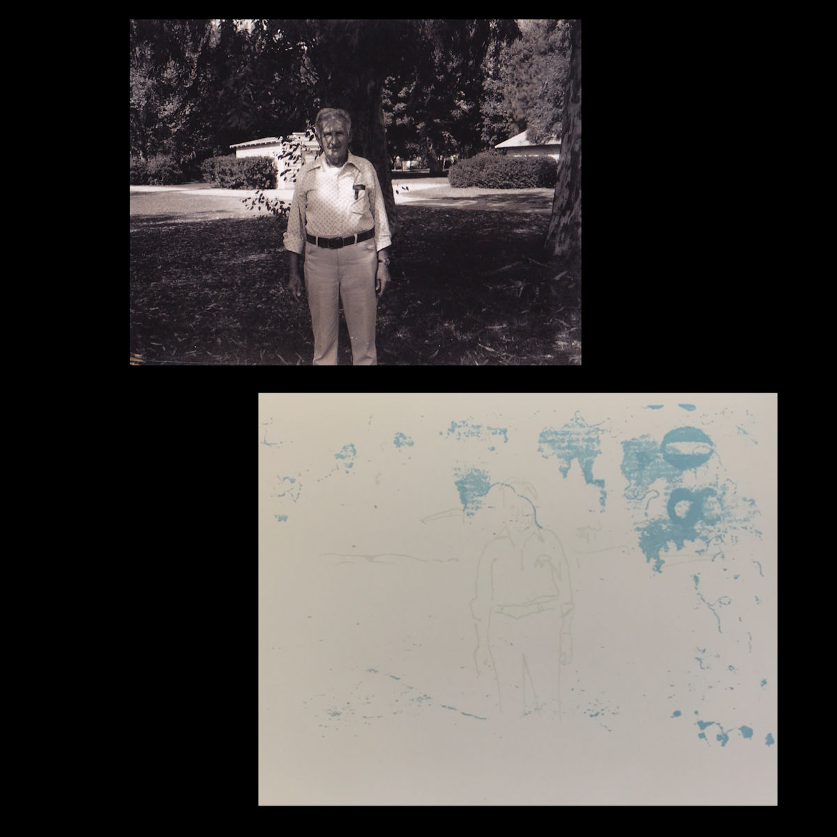 “Belt” The lighter ink is what was found on the back of the photo.