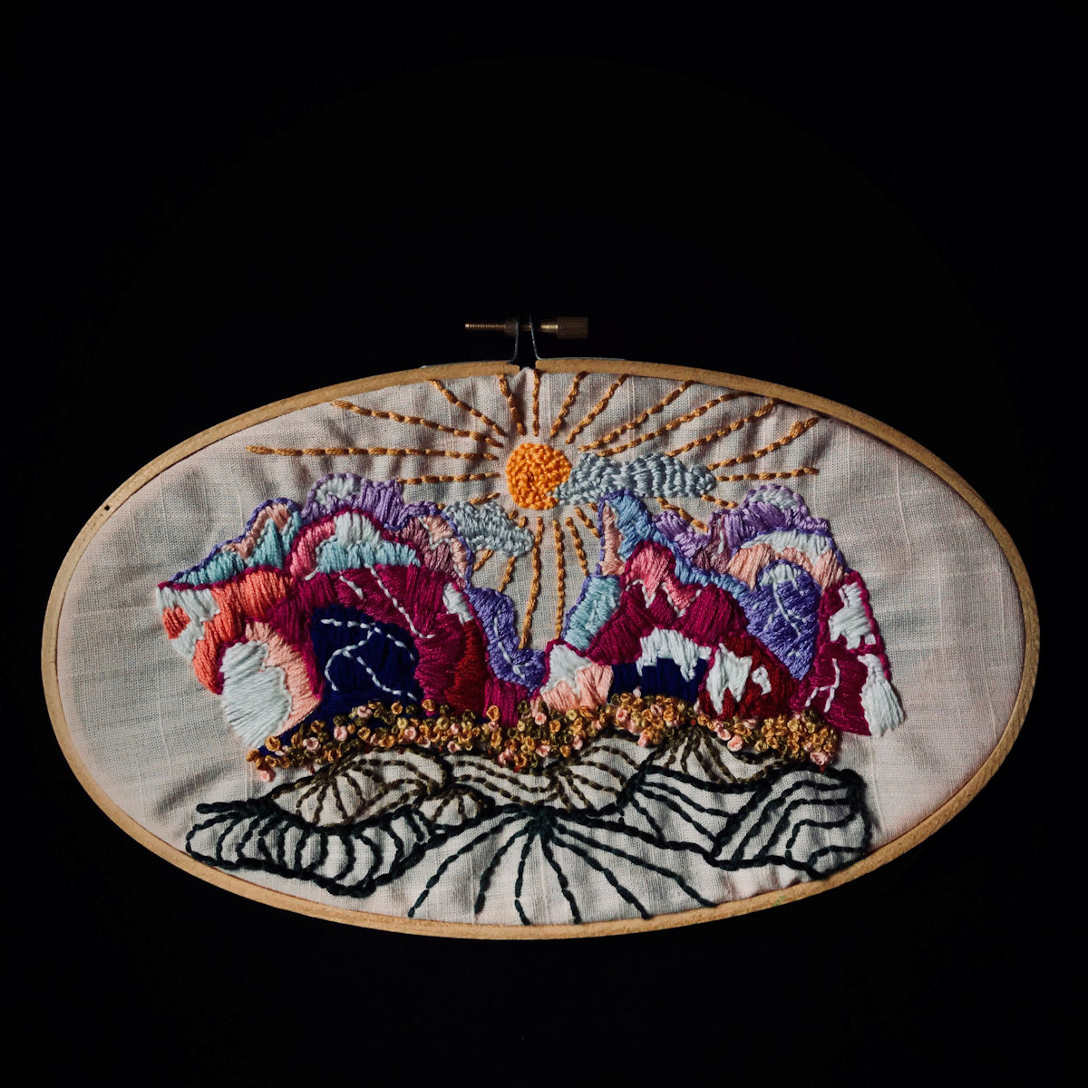 “Mountain Top” Oval hoops are the most rare shape in embroidery.